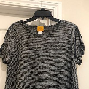 Black and white striped T-shirt dress